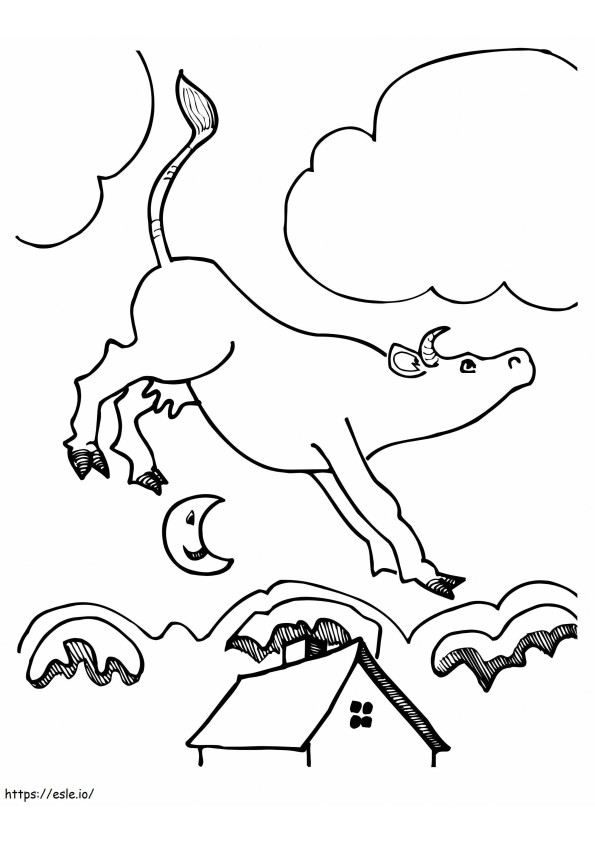 Coloriage Vache volante à imprimer dessin