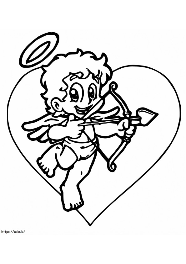 Cupido glimlacht kleurplaat