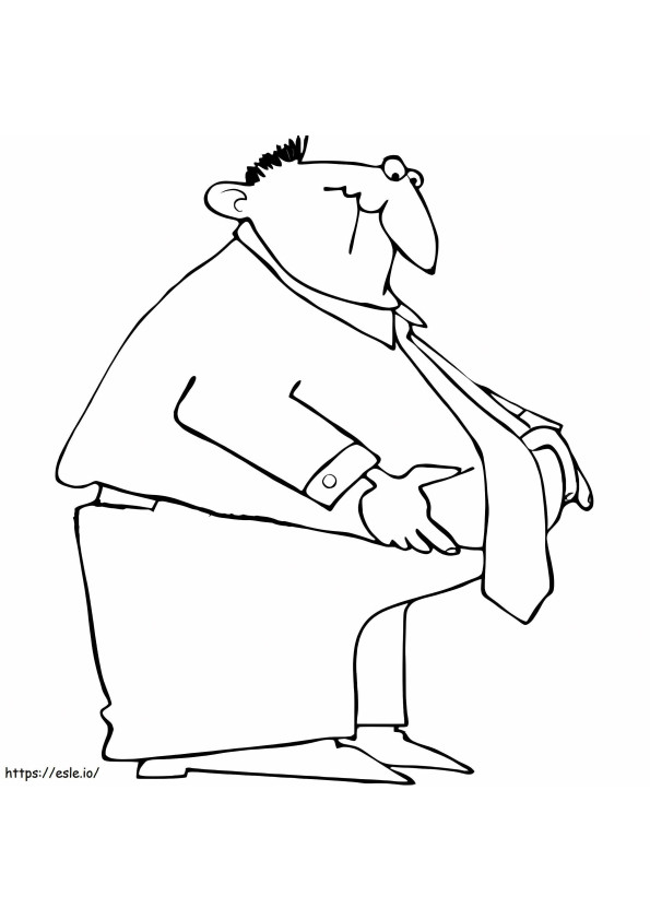 Cute Fat Businessman coloring page