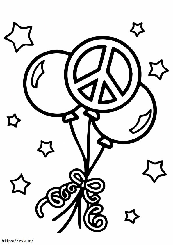 Balloons Peace coloring page