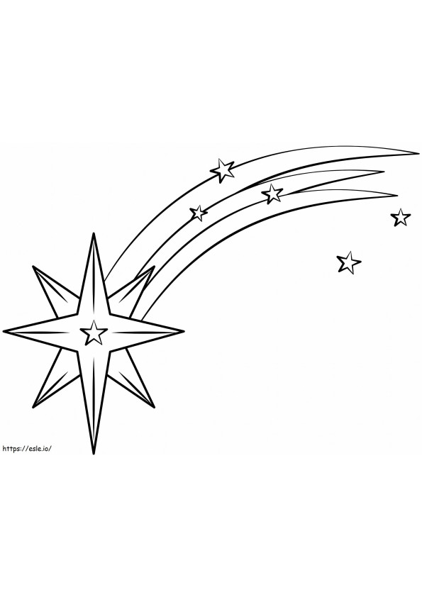 Yksinkertainen Shooting Star värityskuva
