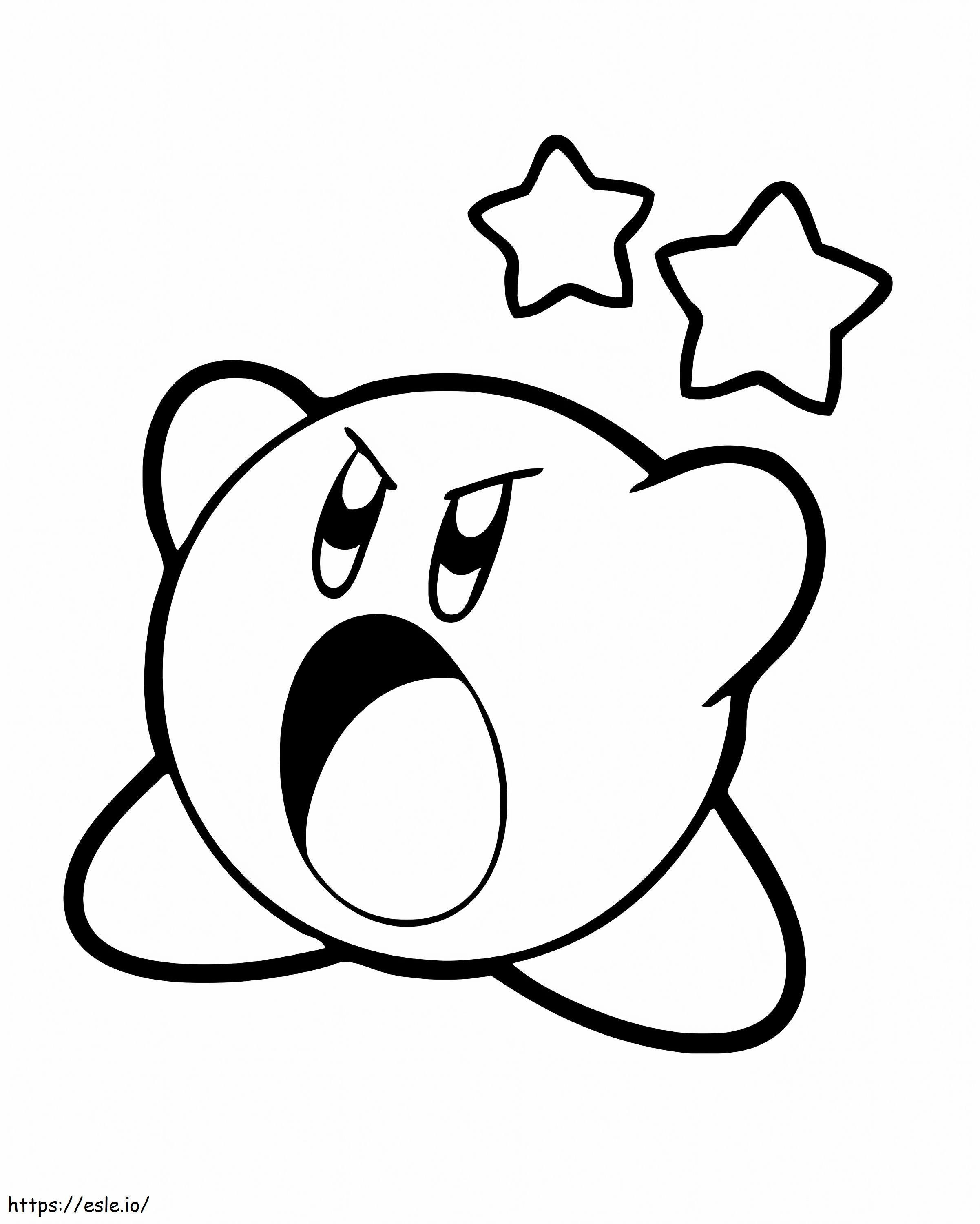 Kirby con due stelle da colorare