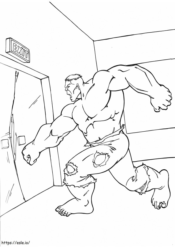 Hulk Punching Elevator de colorat