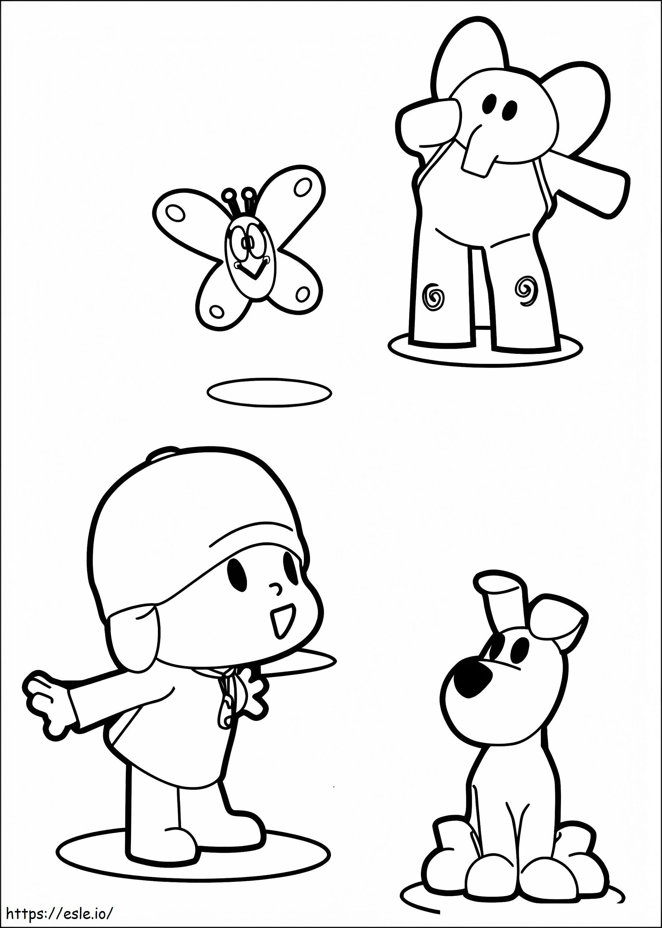 With Pocoyo coloring page