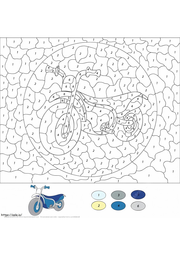 Motobike Color By Number coloring page