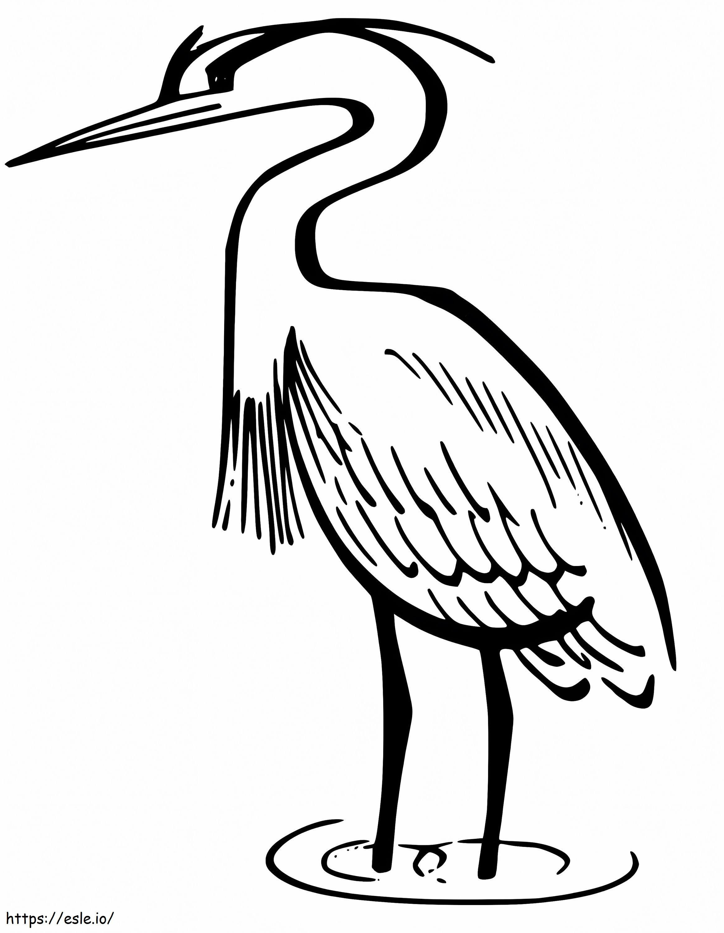 Easy Heron coloring page