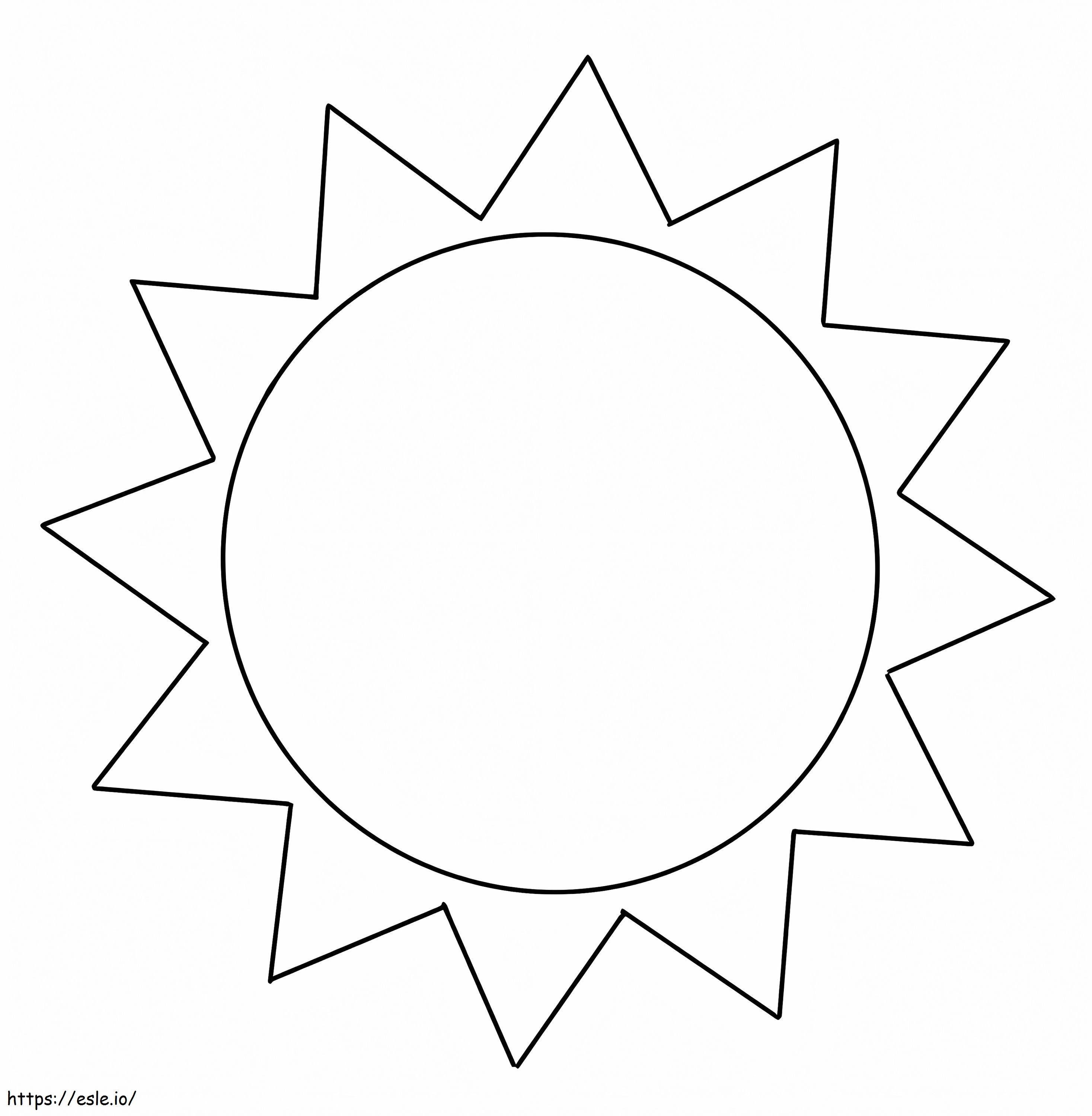 Free Printable Easy Sun coloring page