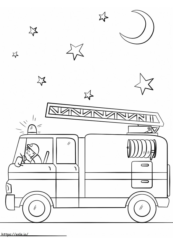 1584001555 Fire Truck In Action coloring page