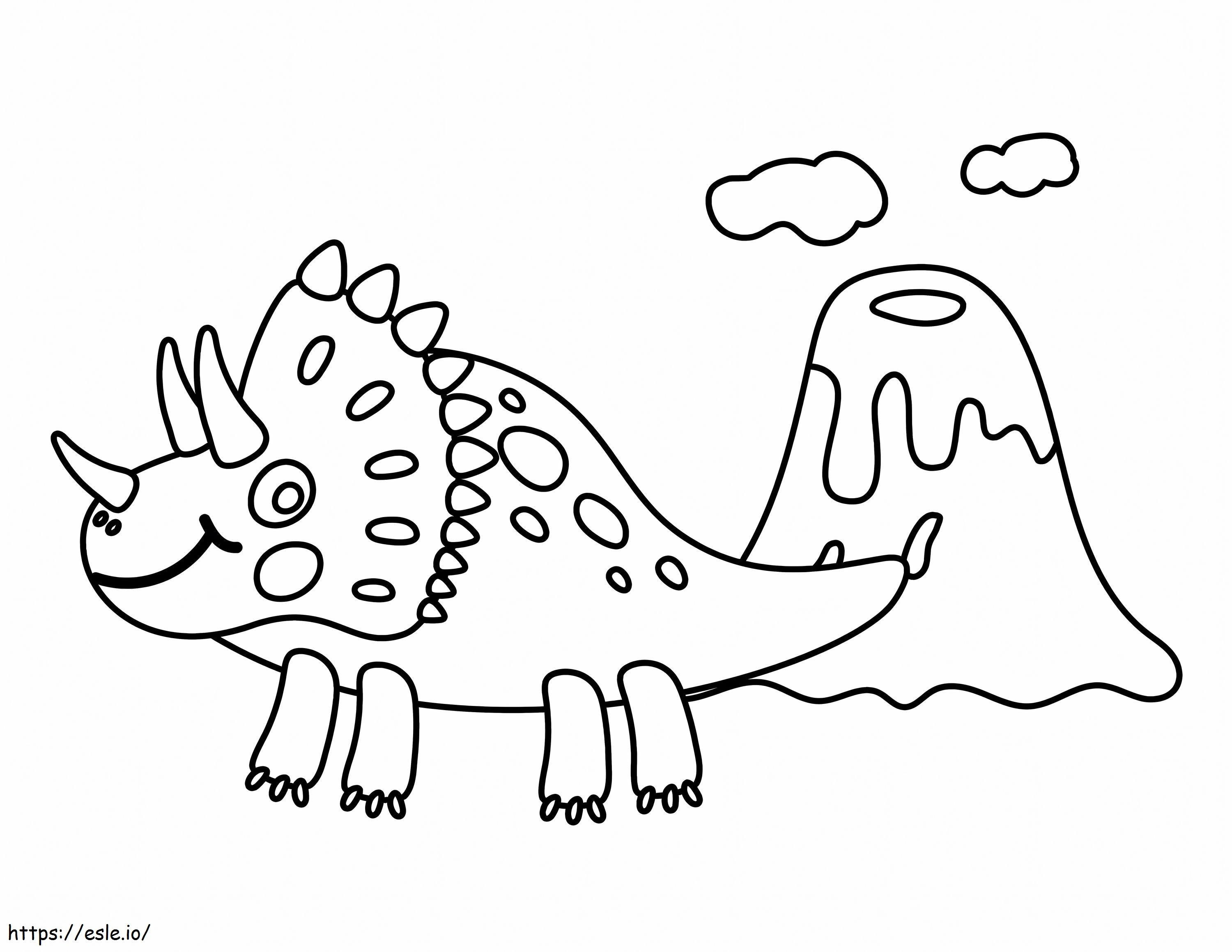 Triceratop imprimabil de colorat