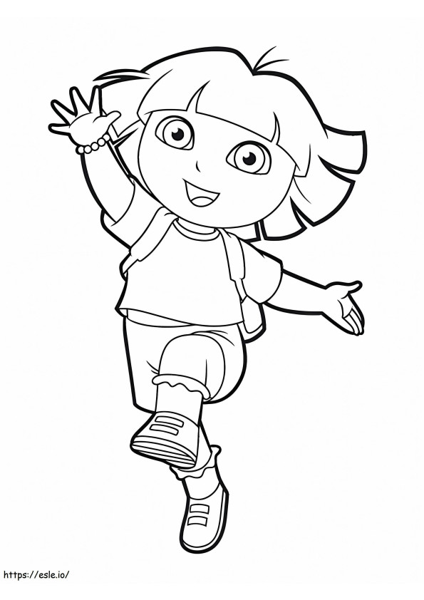 Happy Dora coloring page