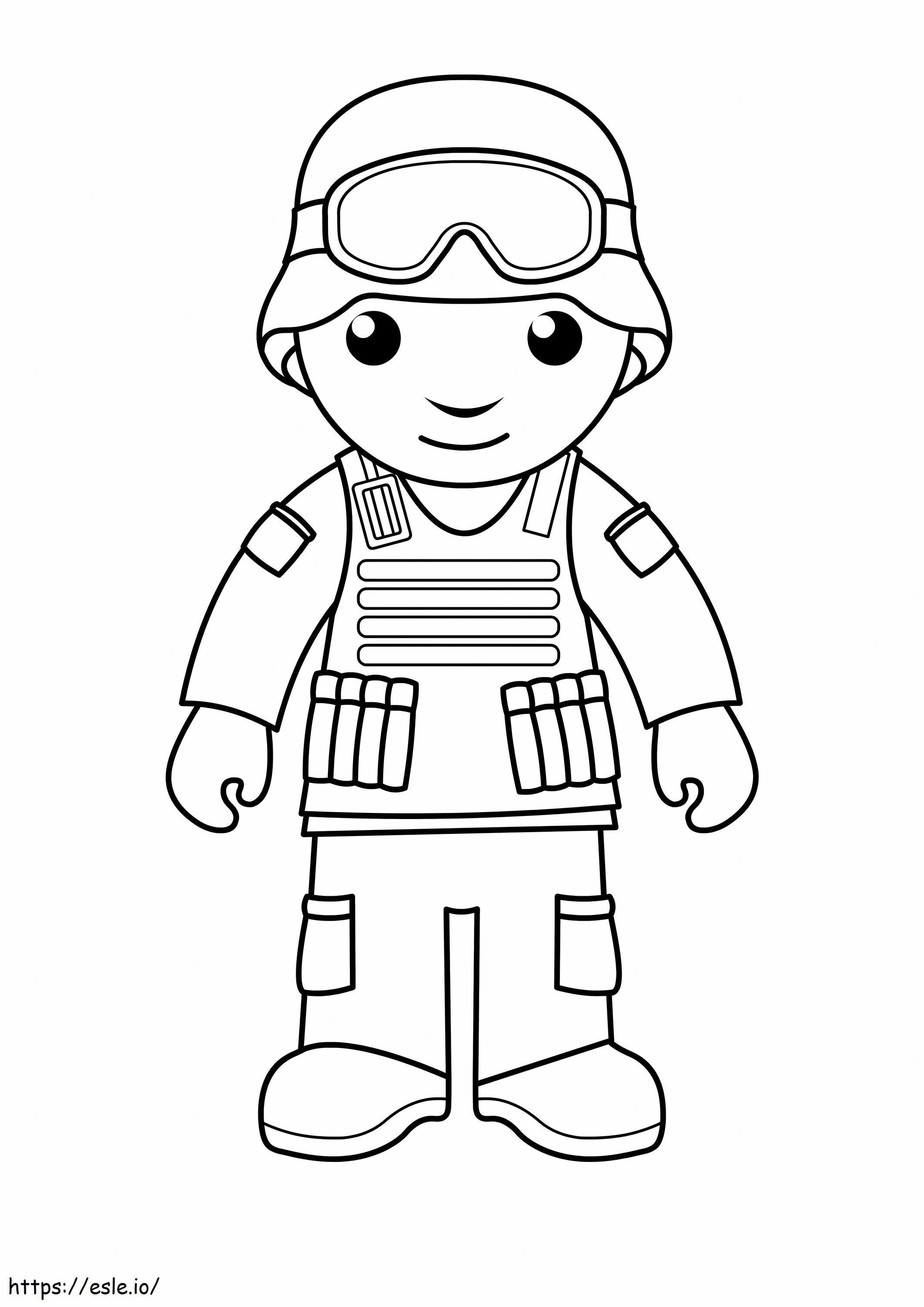 Bebê Solider em Escala para colorir