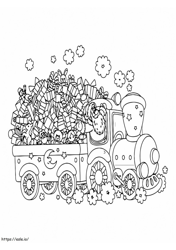 Train Full Of Christmas Presents coloring page