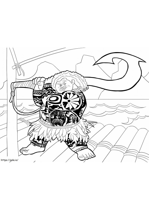 Maui With Hook coloring page
