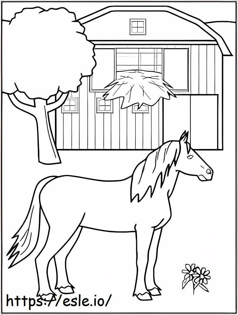 Horse On The Farm coloring page