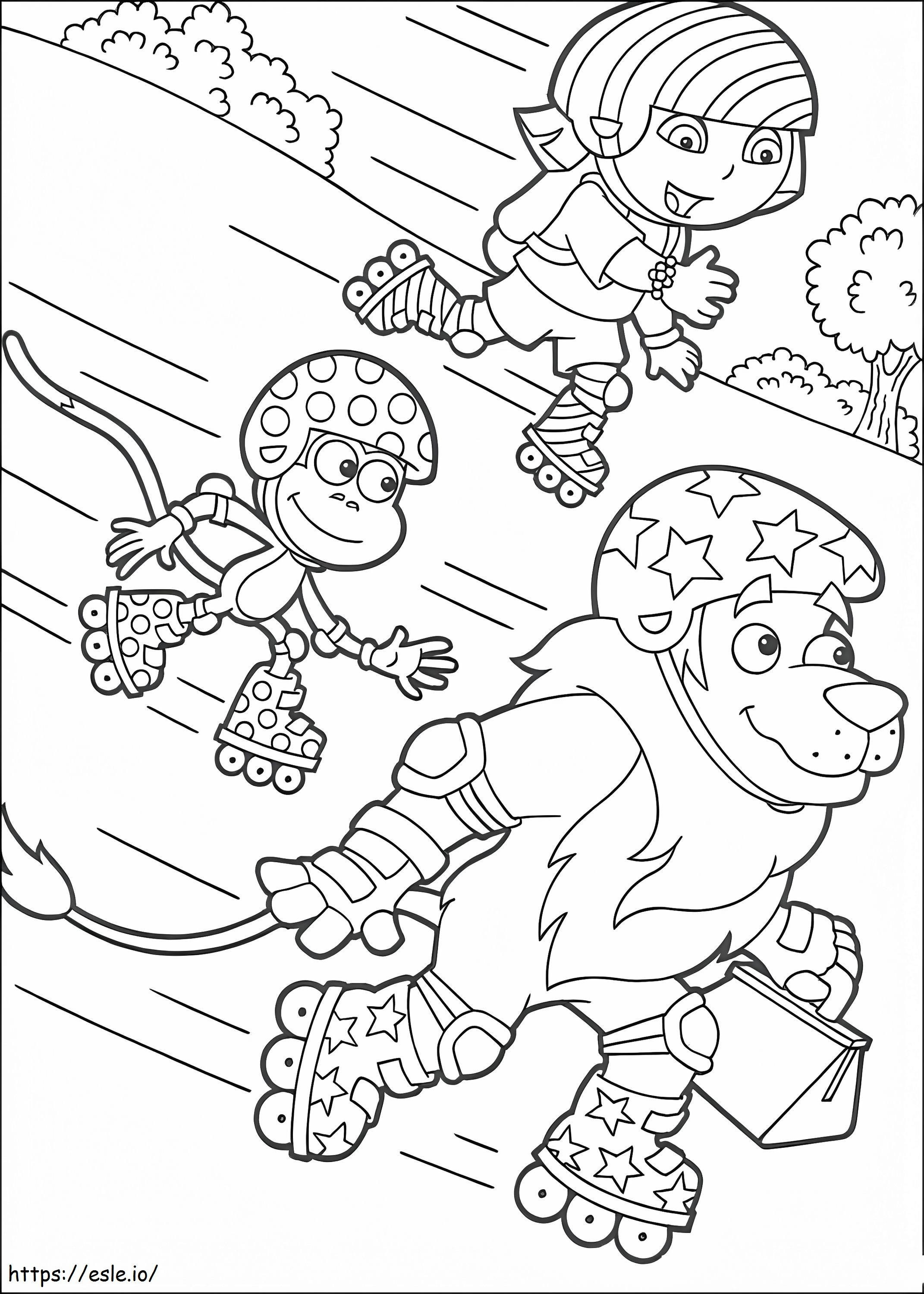 Dora Racing coloring page