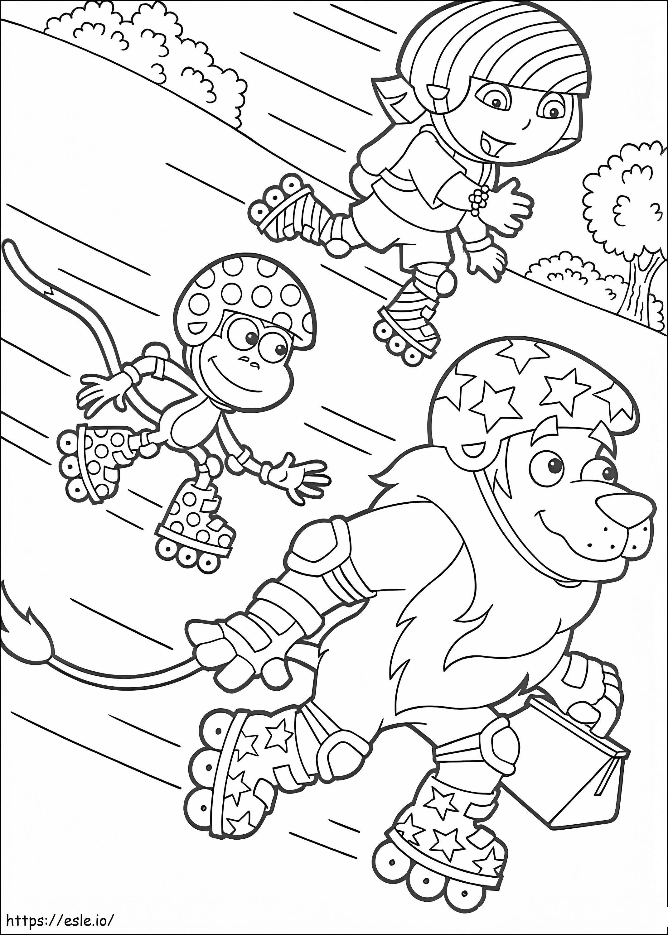 Dora Racing Coloring Page