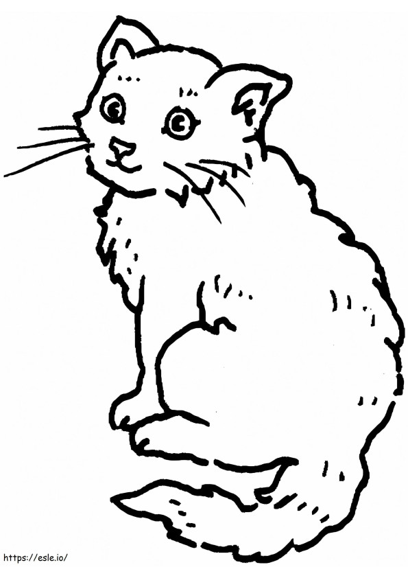 Coloriage Un chat heureux à imprimer dessin