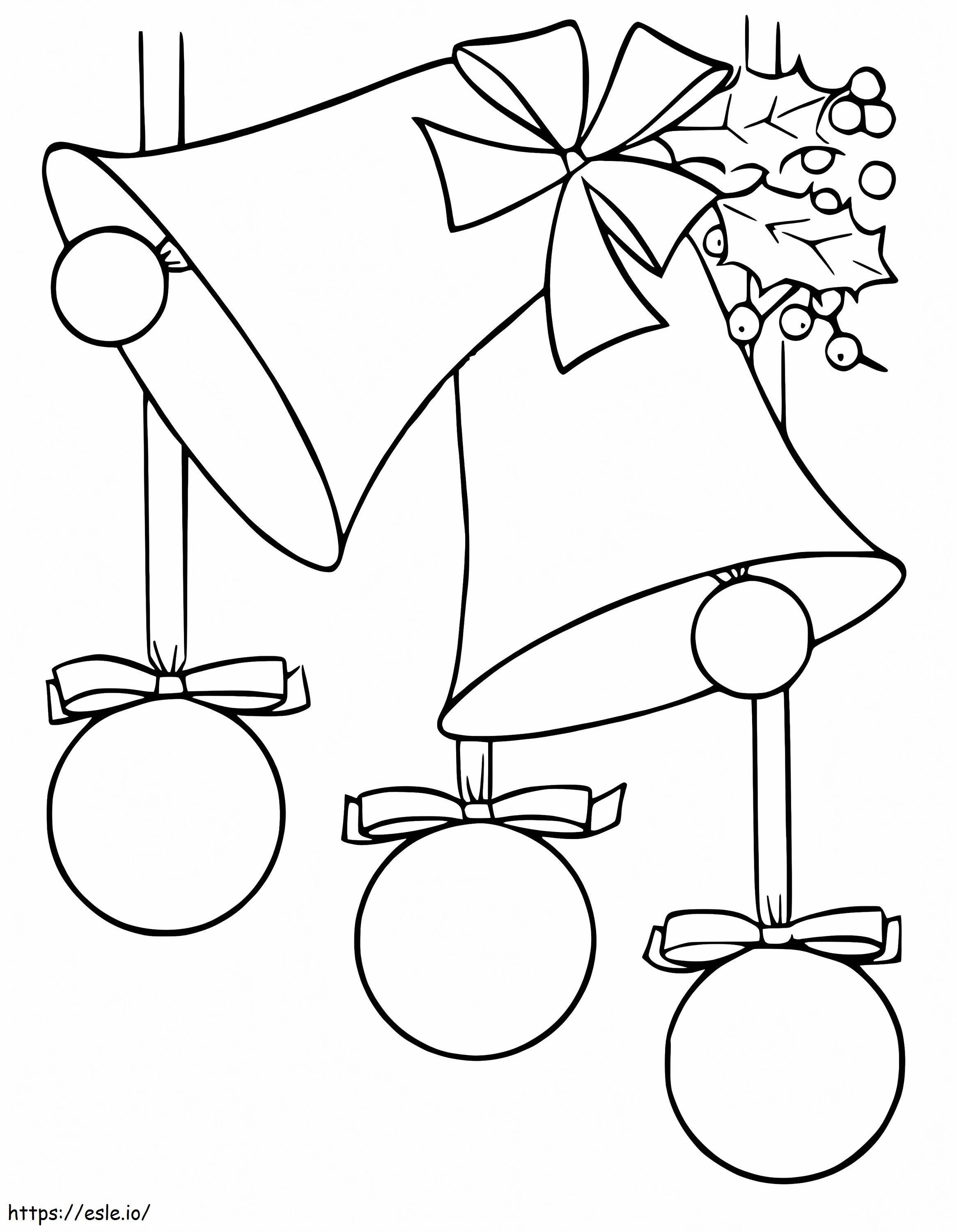 Christmas Bells And Ornaments coloring page