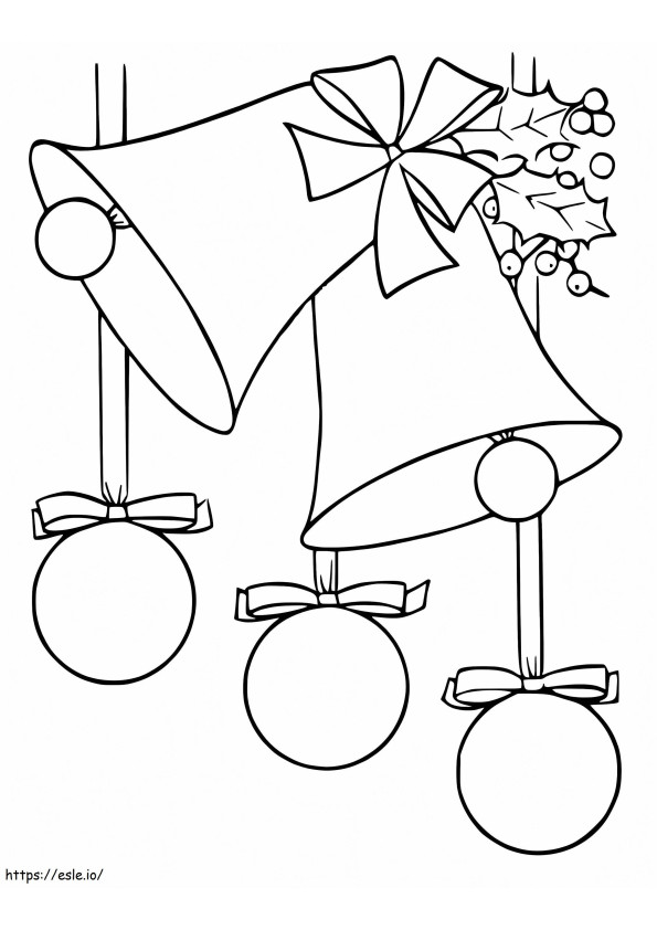 Christmas Bells And Ornaments coloring page
