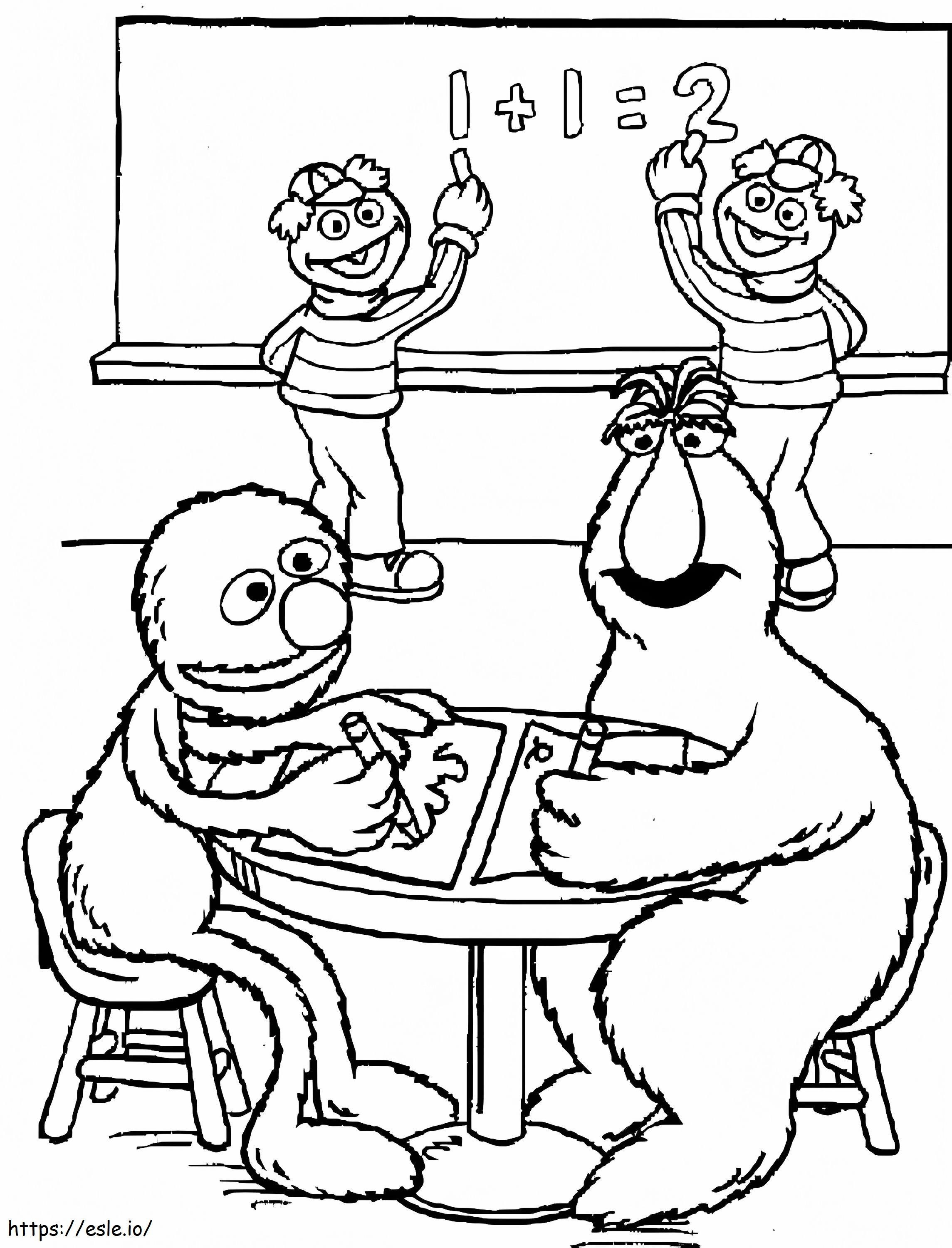Grover In Class coloring page