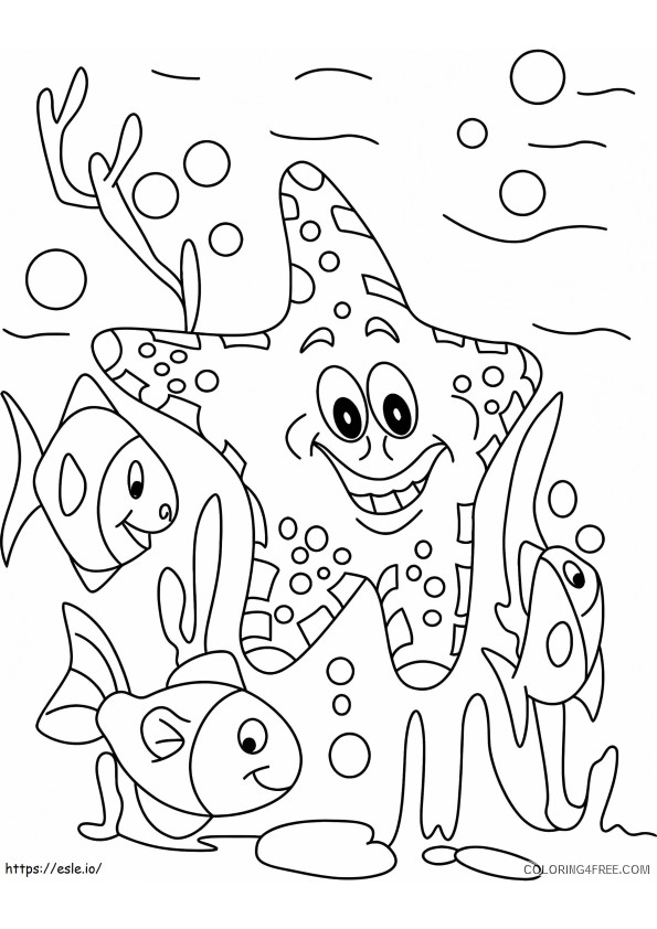 Star And Fish coloring page
