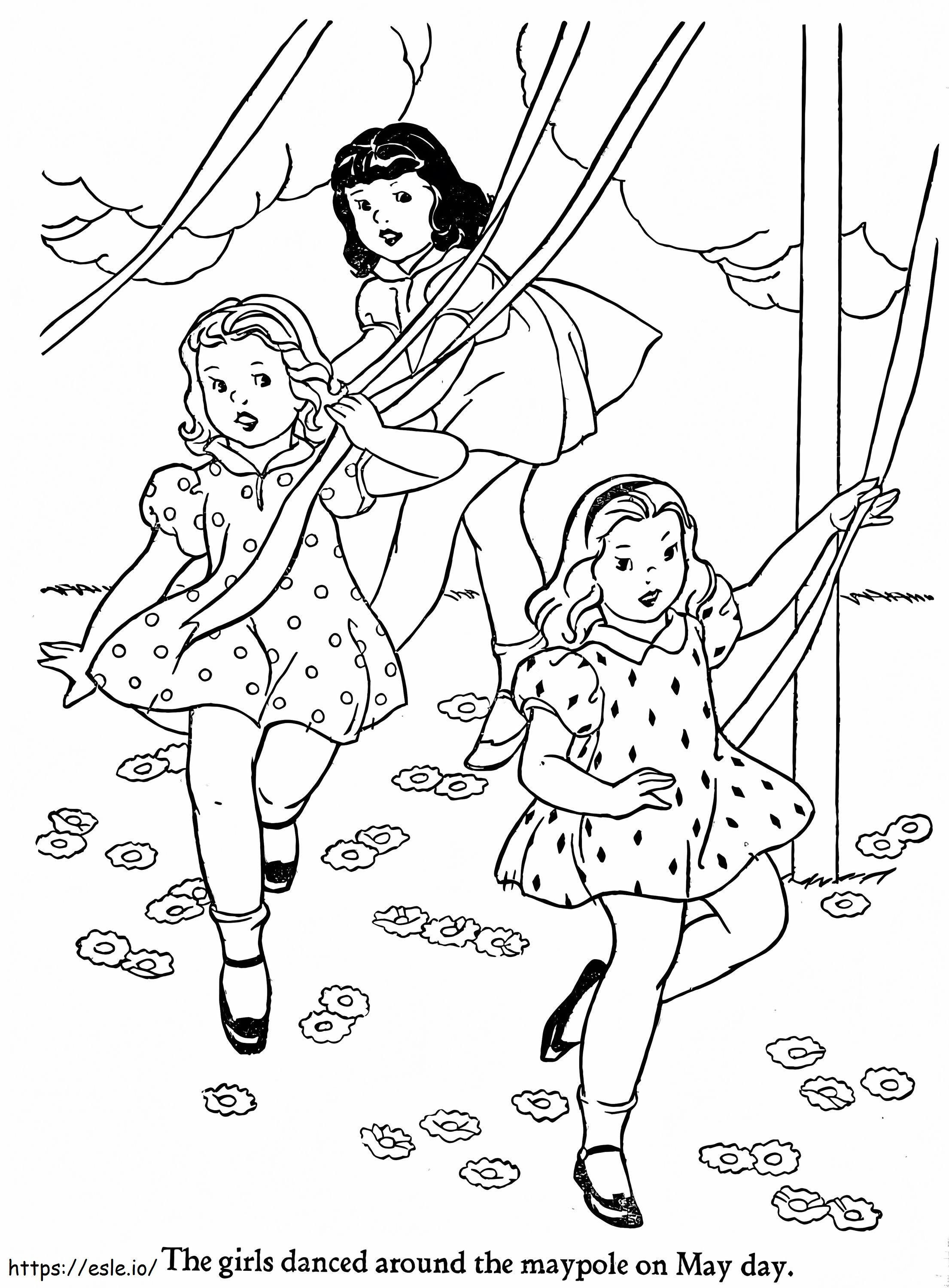 On May Day coloring page