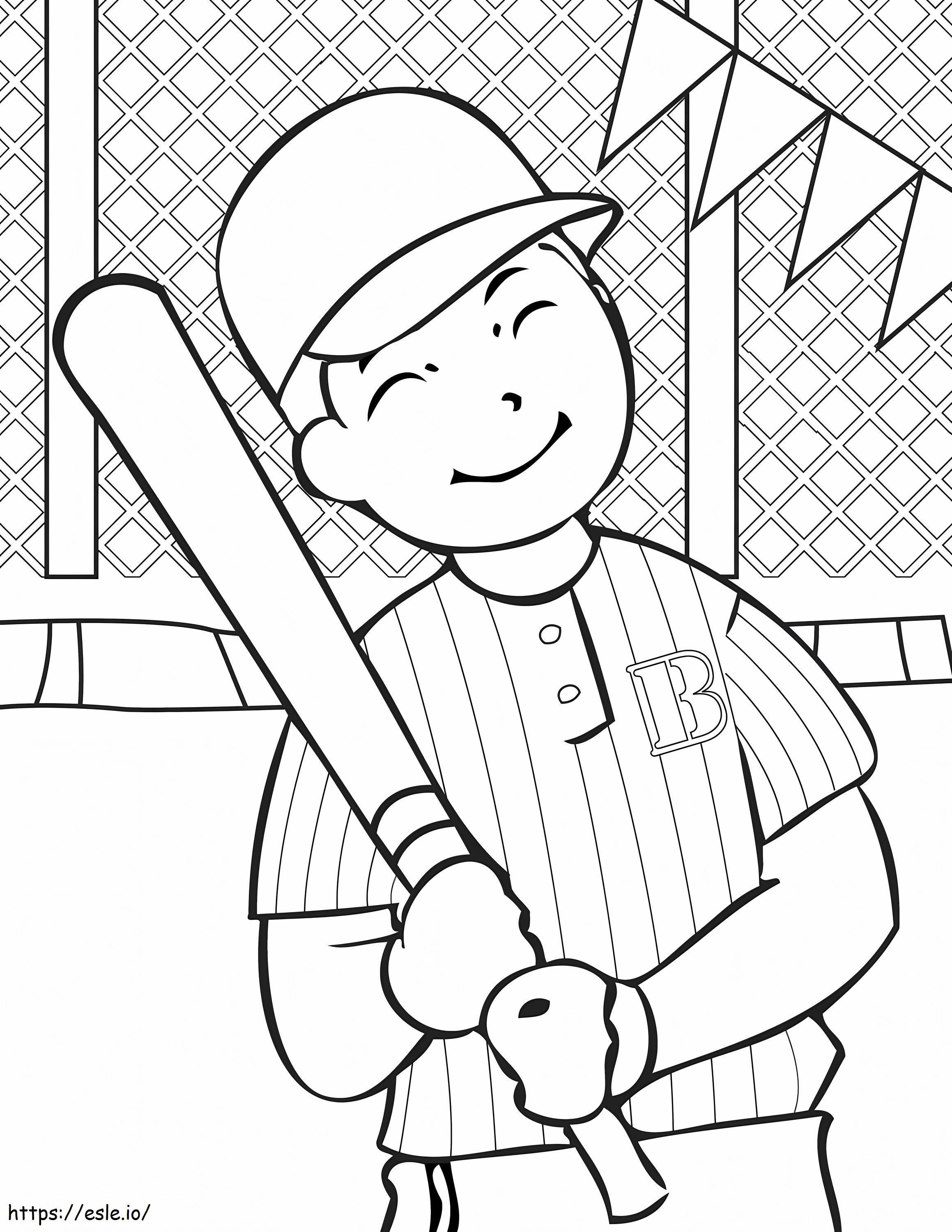 Coloriage 1539400498 Sports Joueur de baseball mignon à imprimer dessin