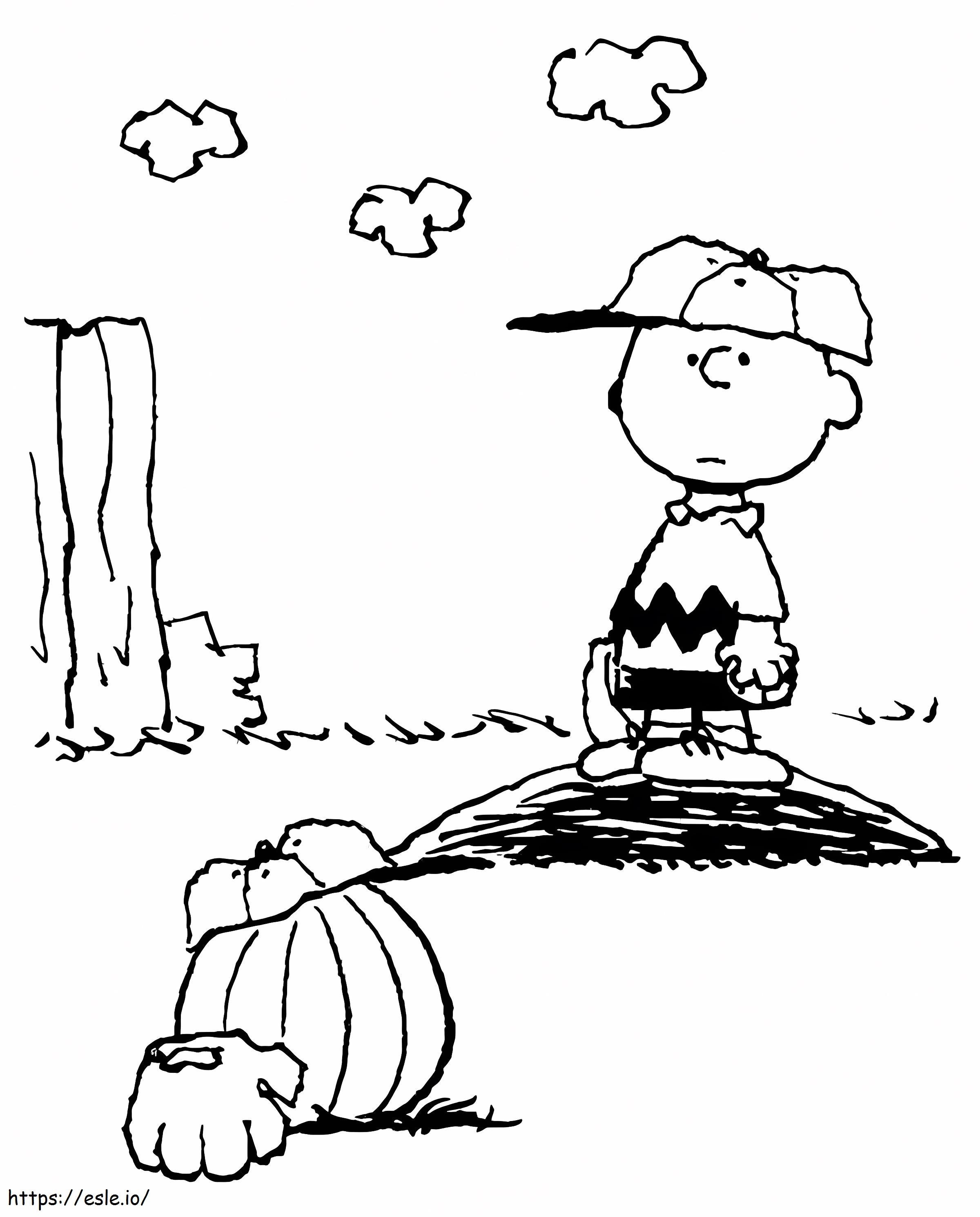 Coloriage Charlie Brown solitaire à imprimer dessin