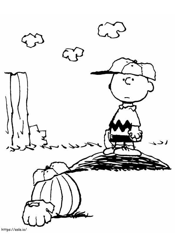 Lonely Charlie Brown coloring page