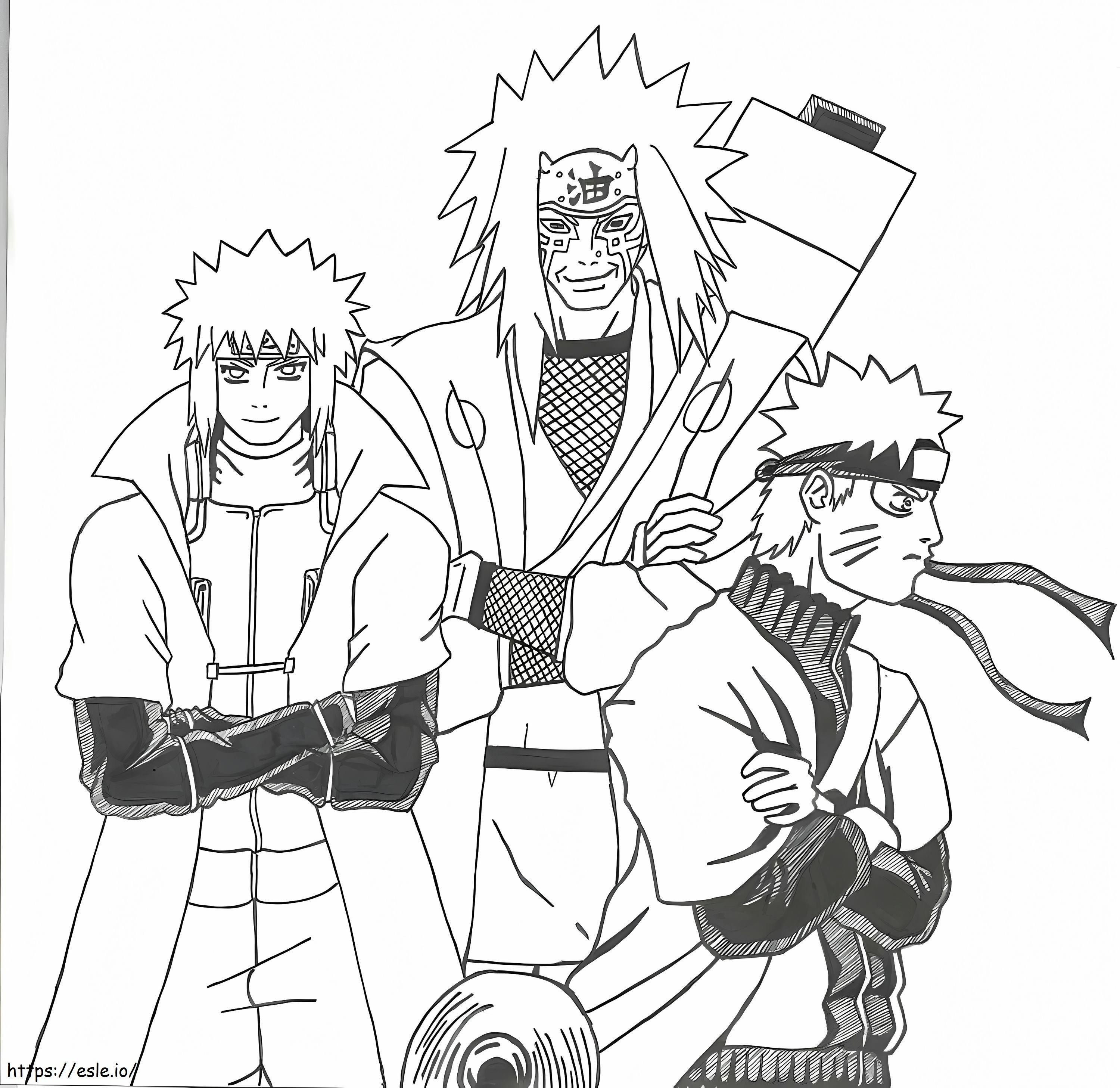 Jiraiya Minato și Naruto de colorat