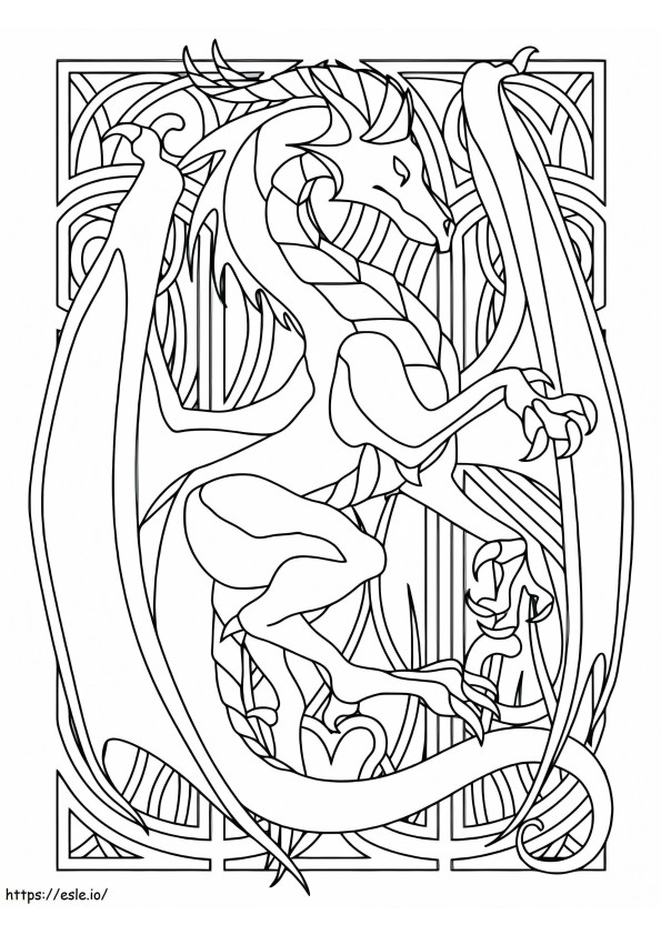 Dragon Stained Glass coloring page