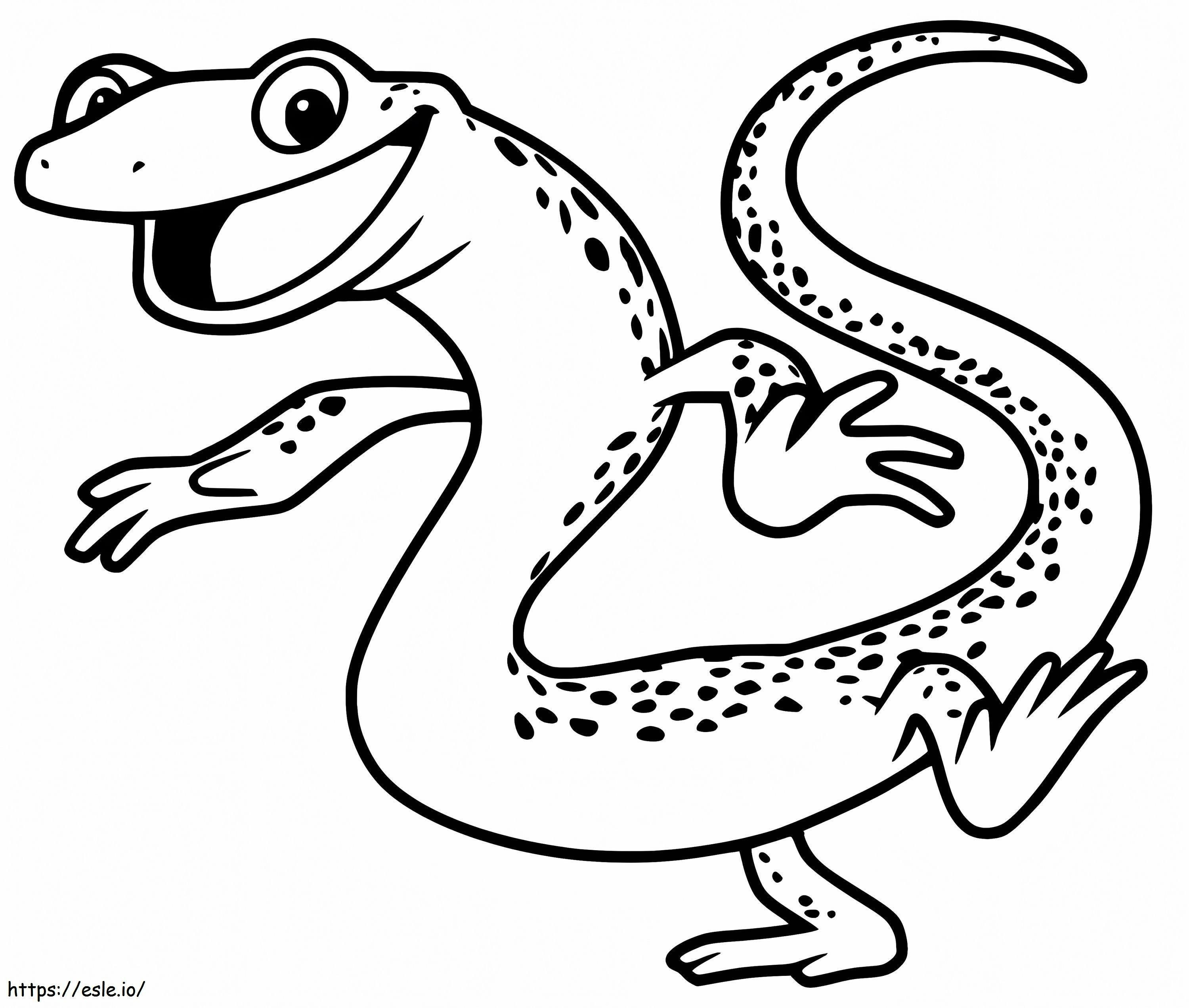 Salamandra de desenho animado para colorir