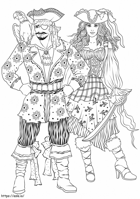Pirate Costumes For Carnival coloring page