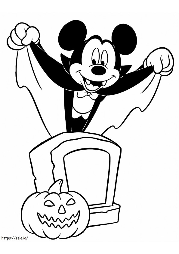 Mickey Dracula coloring page