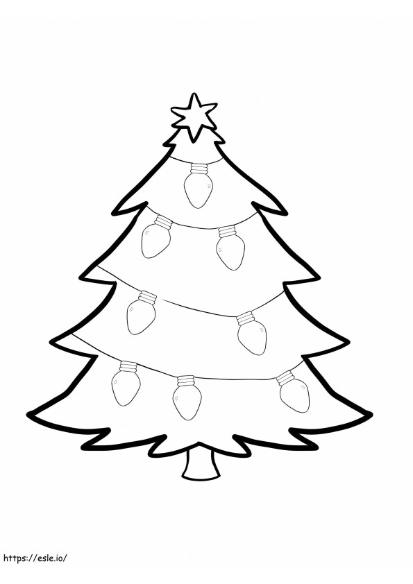 Lampu Pohon Natal Gambar Mewarnai