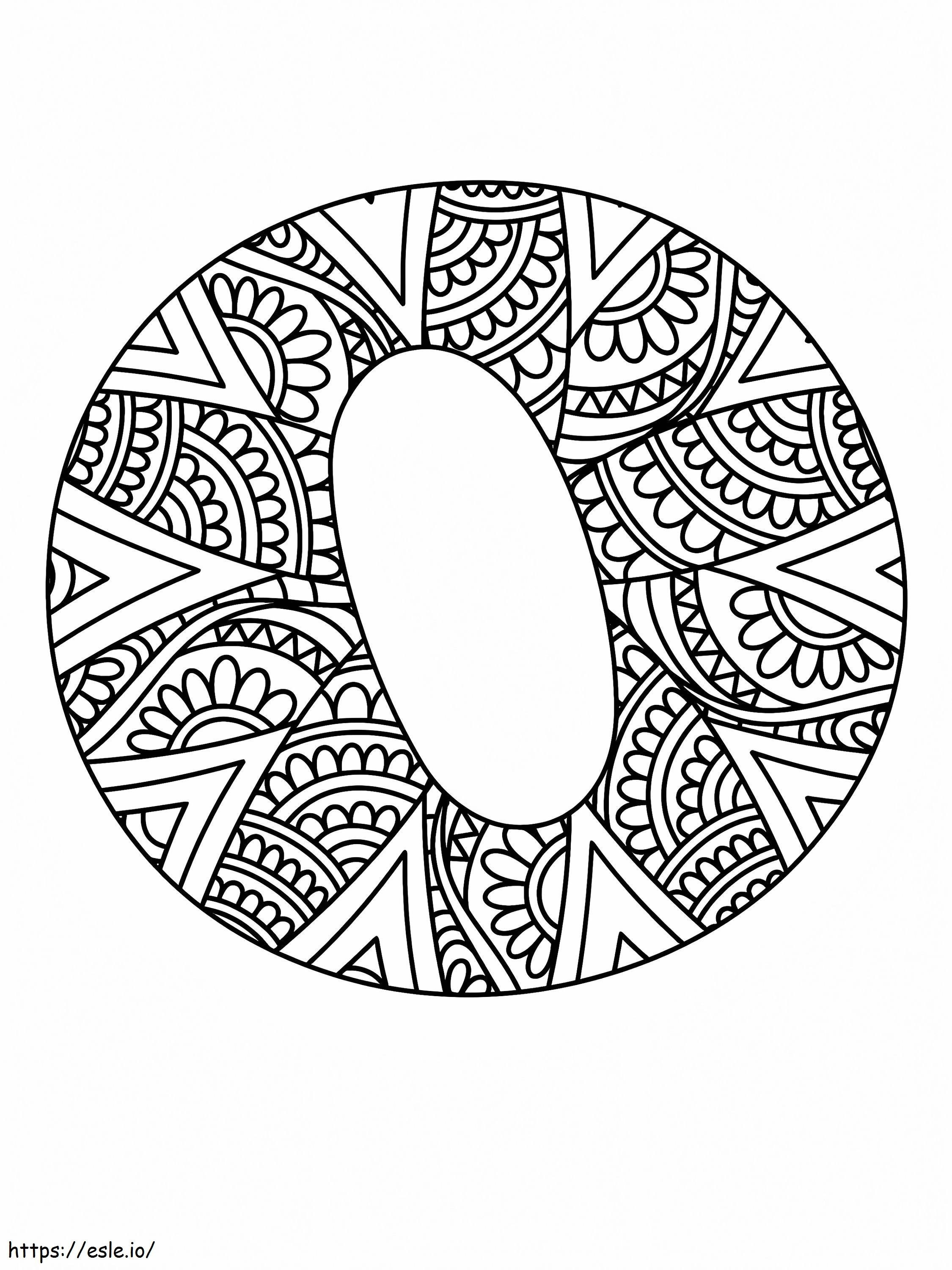Betű O Mandala ábécé kifestő