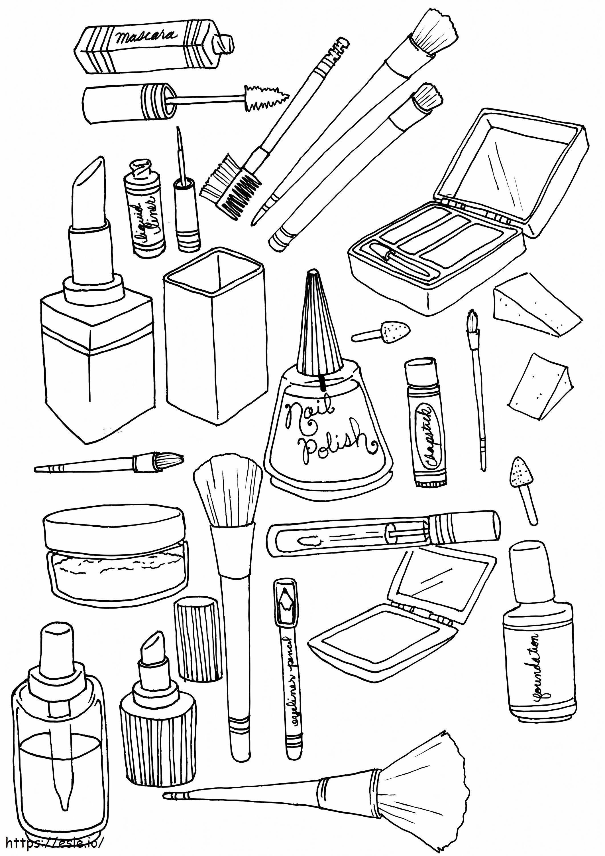 Makeup Tools coloring page