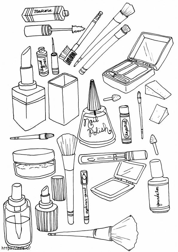 Makeup Tools coloring page