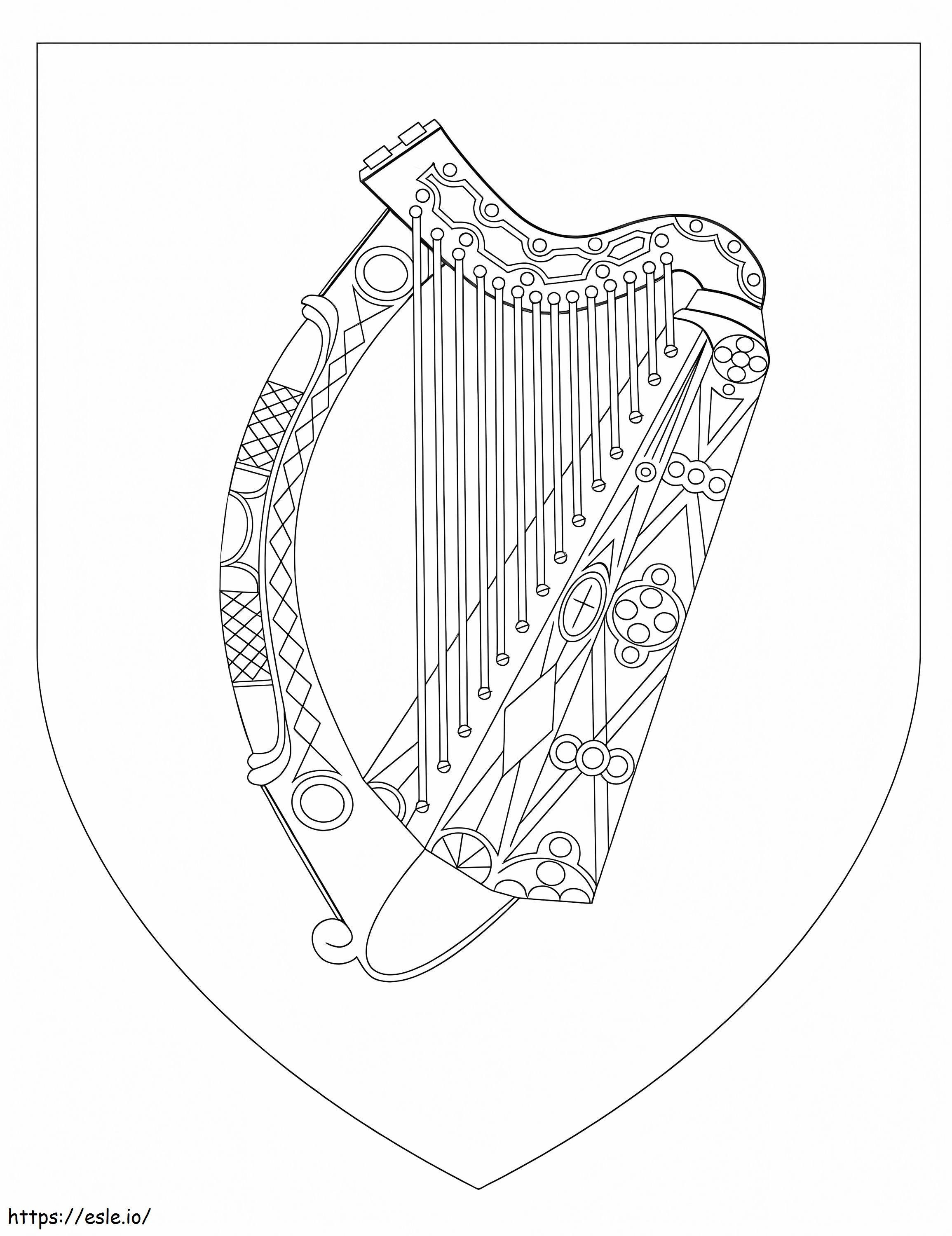 Escudo De Armas De Irlanda para colorear