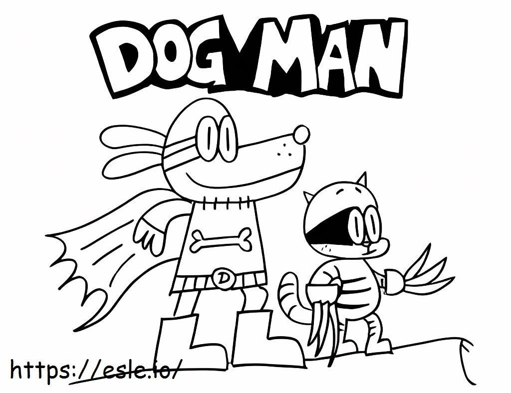 Coloriage Homme cool avec un chien à imprimer dessin