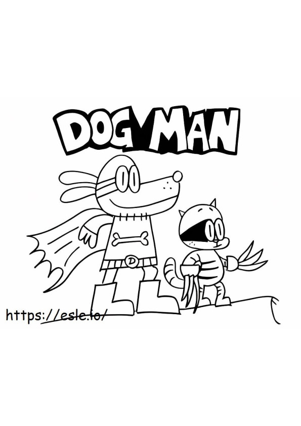 Coloriage Homme cool avec un chien à imprimer dessin