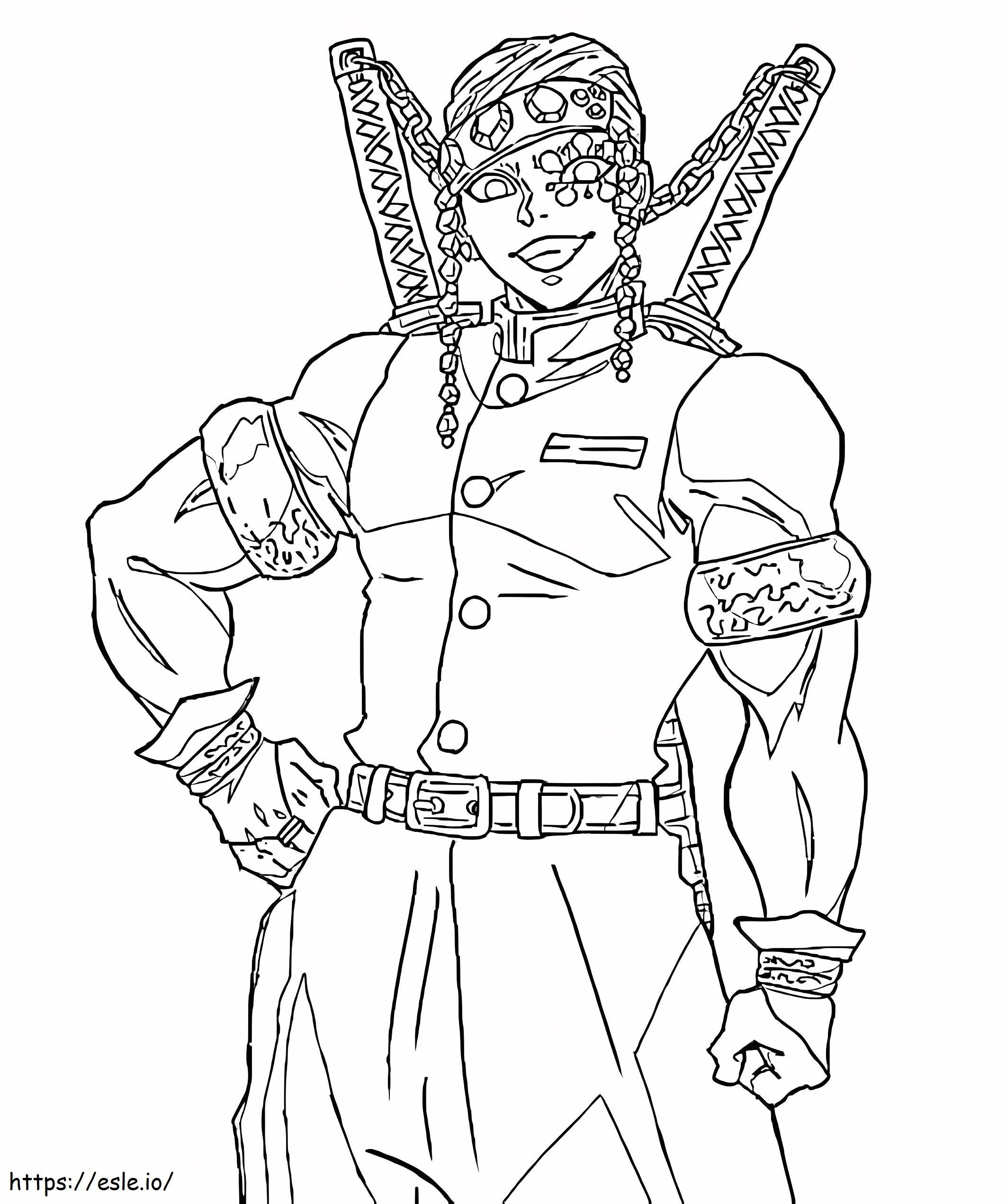 Strong Right Uzui coloring page