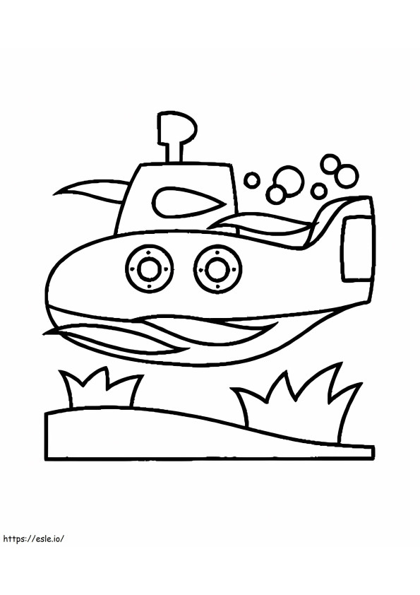 Submarine 14 coloring page