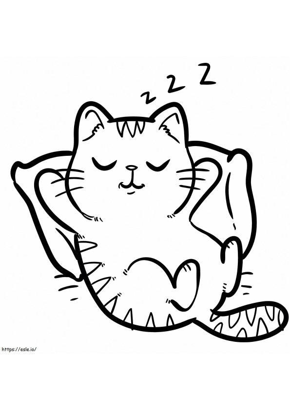 Sleeping Kitten coloring page