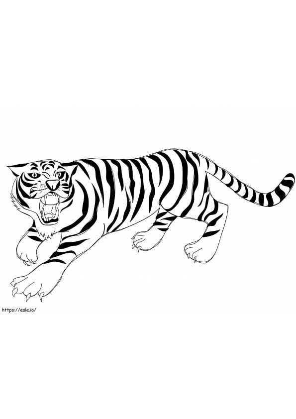 Tigre que ruge para colorir