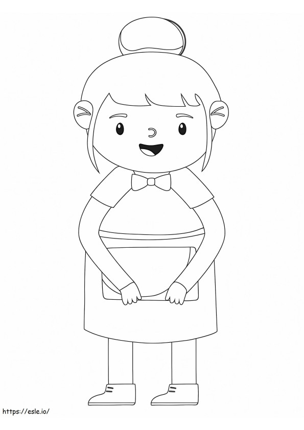 Happy Waitress coloring page