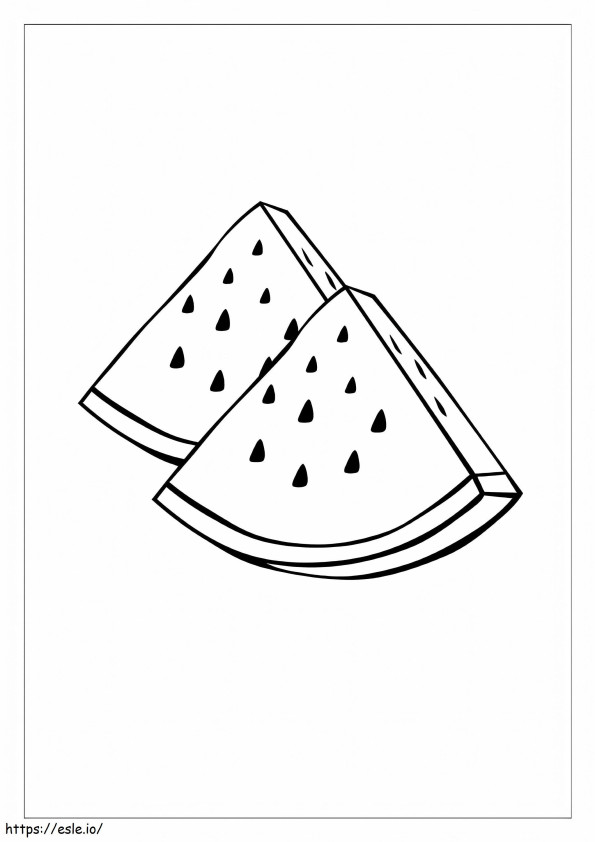 Two Pieces Of Watermelon coloring page