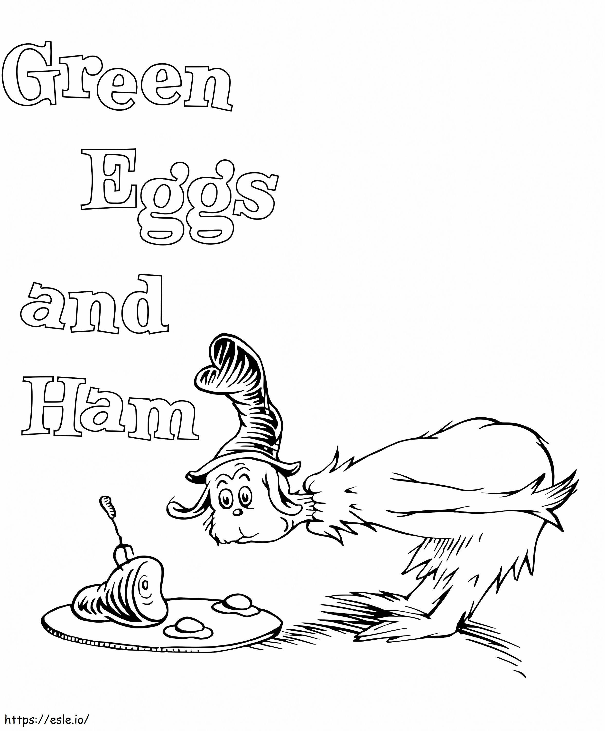 Groene eieren en ham 7 kleurplaat kleurplaat