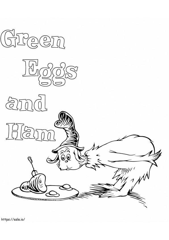 Huevos Verdes Y Jamon 7 para colorear