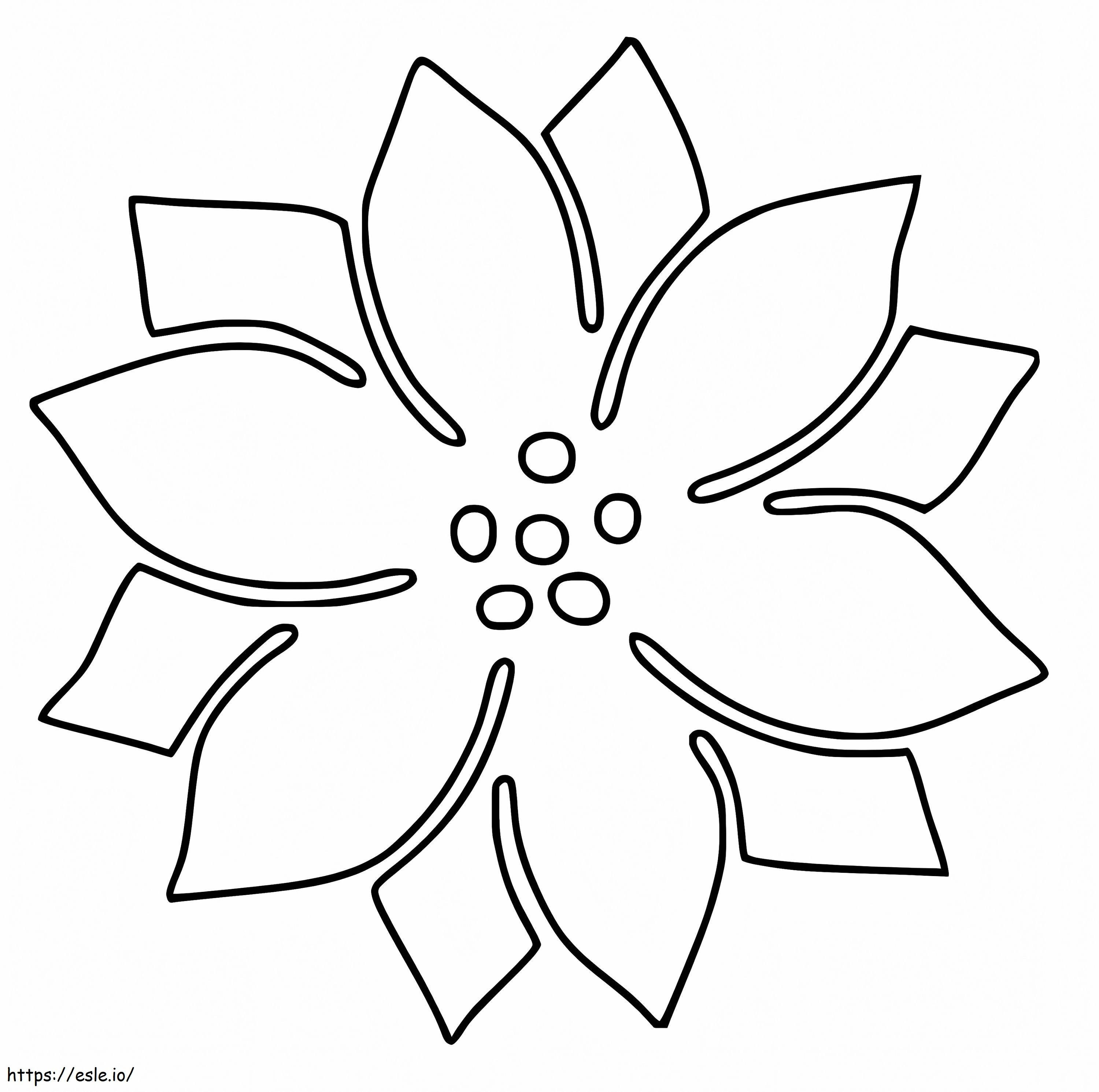 Coloriage Poinsettia simple à imprimer dessin